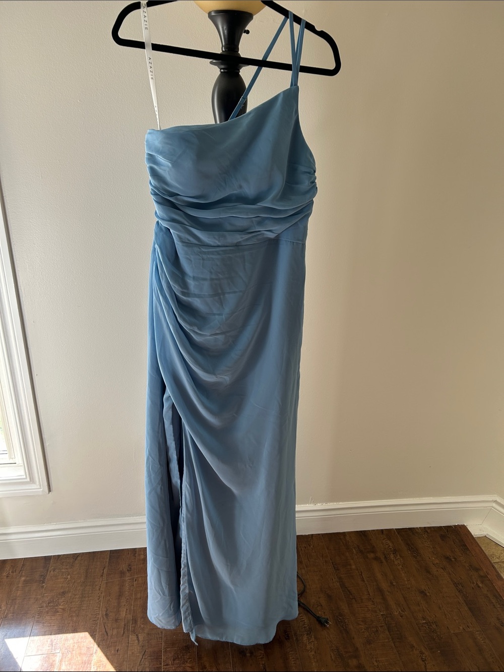 Elegant One-Shoulder Blue Bridesmaid/Evening Dress
